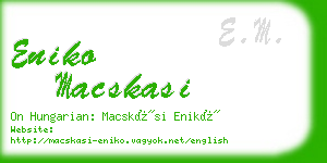 eniko macskasi business card